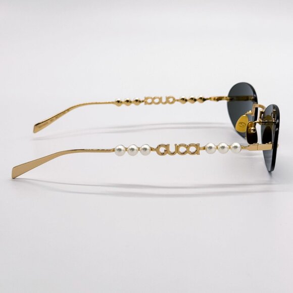 NEW GUCCI SUNGLASSES GOLD WOMEN OVAL EYEWEAR GUCCI GG1922S 001 main image 5